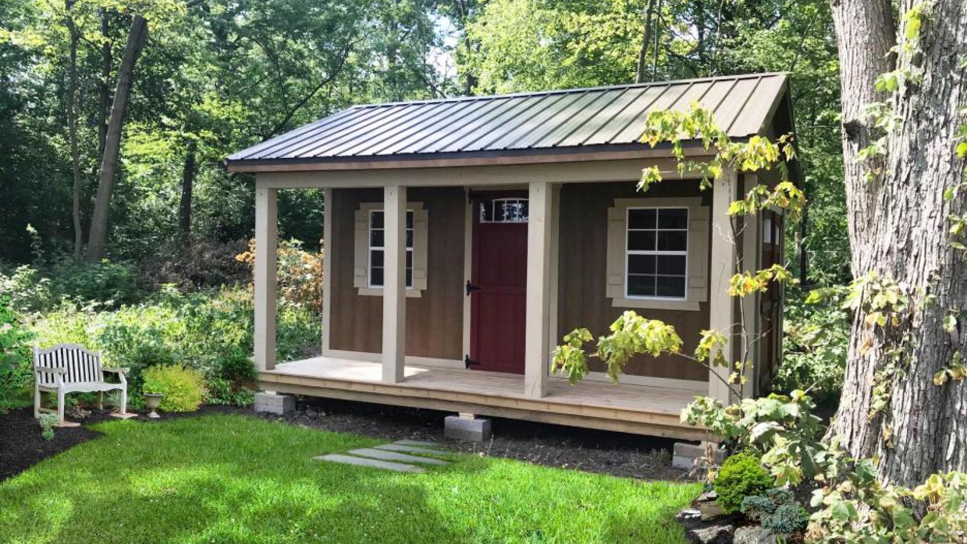 hunting cabin in the woods